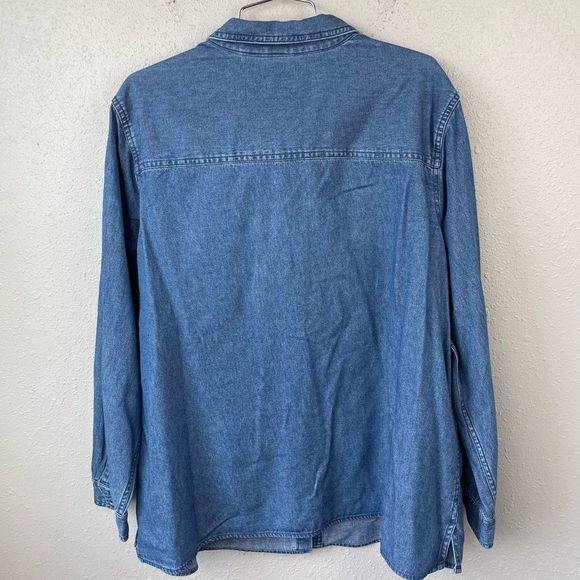 Denim Embroidered Women's Top - Picture 5 of 6